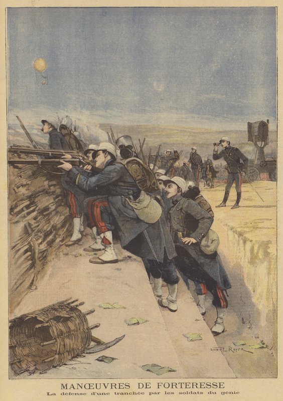 Franska arméns manövrar av after Lionel Royer