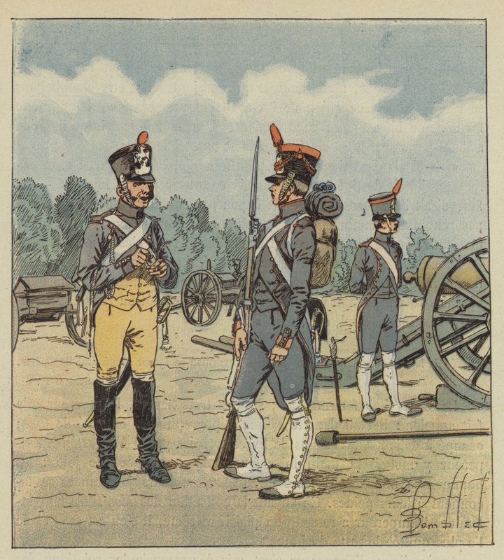 Efter middagen talade kejsaren om artilleriet av after Louis Charles Bombled