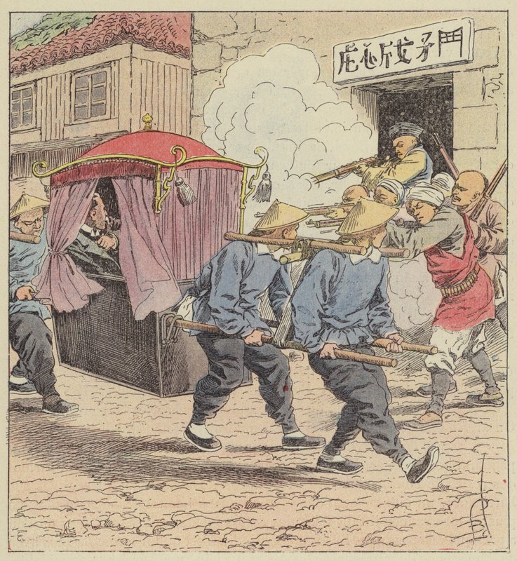 Mordet på baron Ketteler, Tysklands ambassadör i Peking av after Louis Charles Bombled