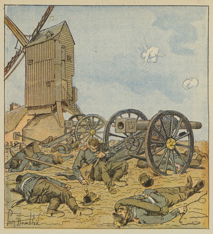 Tyskt batteri demonterat av zefyrerna av after Louis Charles Bombled