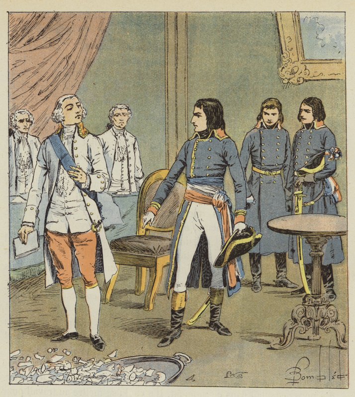 Bonaparte och greven av Cobentzel av after Louis Charles Bombled