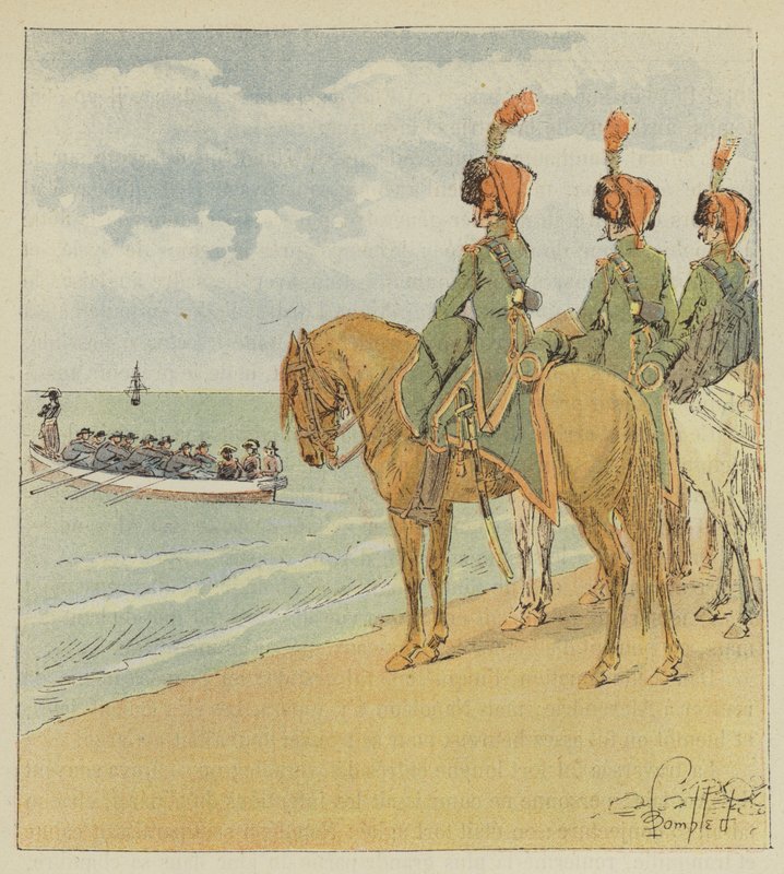 Bonaparte lämnar Egypten av after Louis Charles Bombled