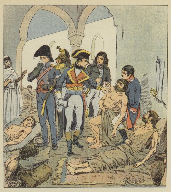 Bonaparte besöker pestoffren i Jaffa av after Louis Charles Bombled