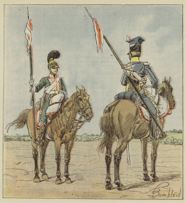 Lätta hästar, franska lanseringar, polare av after Louis Charles Bombled