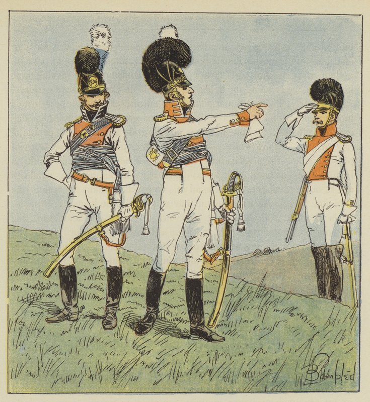 Överste av lätta hästar, bayersk officer, överste av dragoner av after Louis Charles Bombled