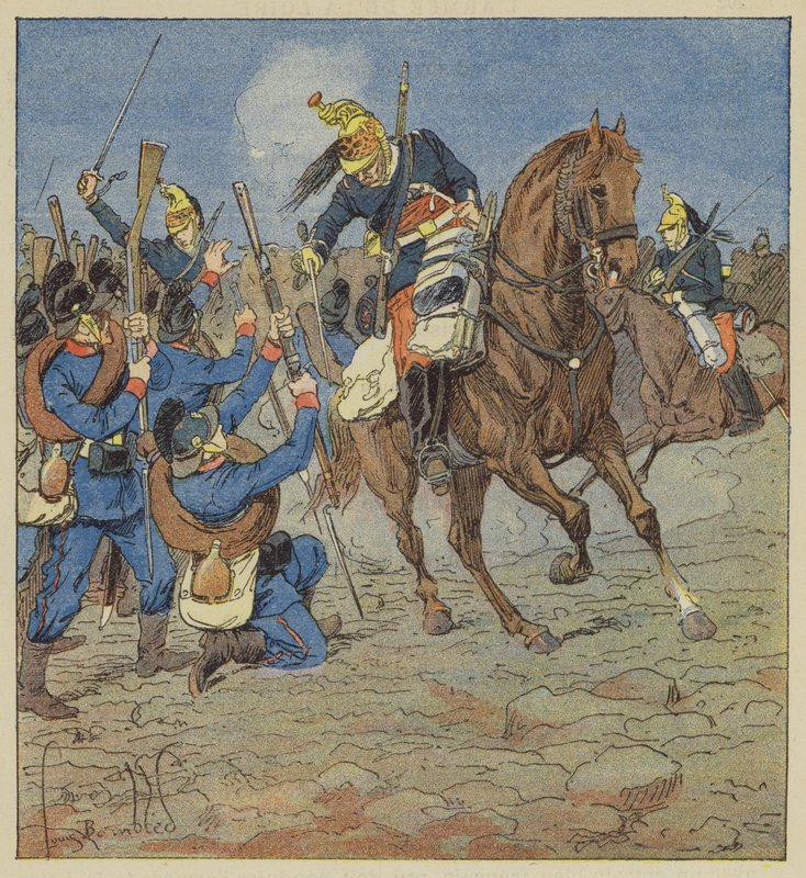Combat de Vallieres, Våra drakar attackerar ett bayerskt kompani och tar det till fånga av after Louis Charles Bombled