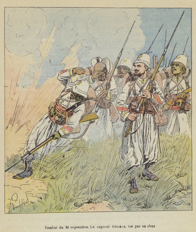 Strid den 26 september, korpral Gemaux dödad av ett granat av after Louis Charles Bombled