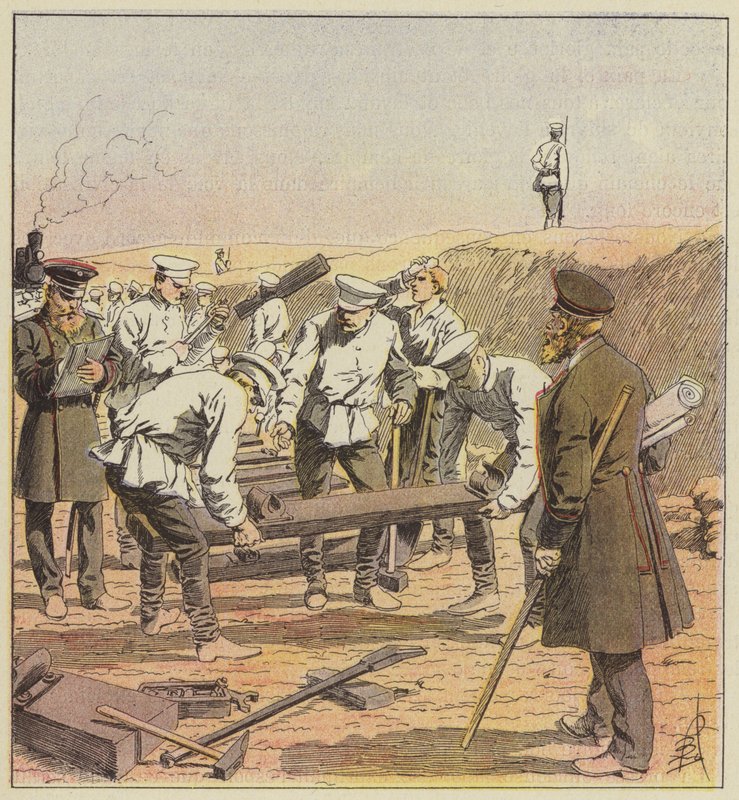 Byggandet av Transsibirien av after Louis Charles Bombled