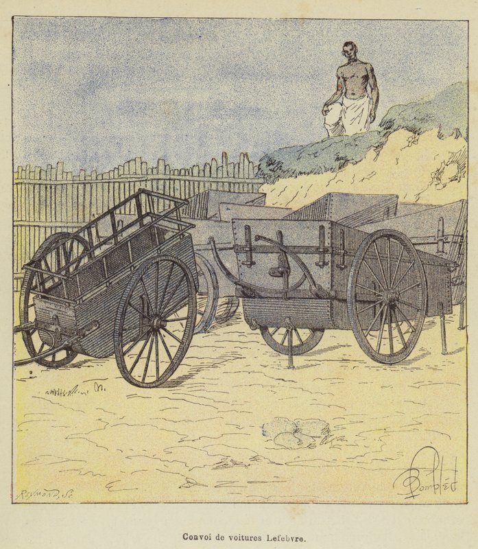 Konvoj av Lefebvre-bilar av after Louis Charles Bombled