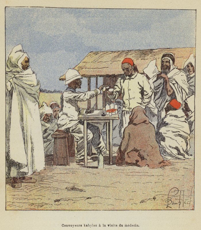 Kabylska transportörer vid läkarbesöket av after Louis Charles Bombled