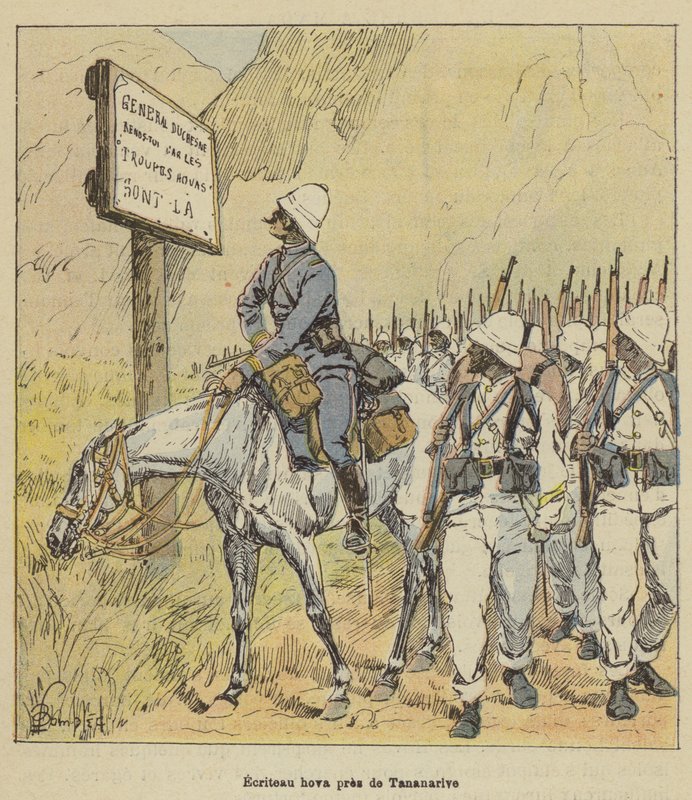 Hova tecken nära Antananarivo av after Louis Charles Bombled