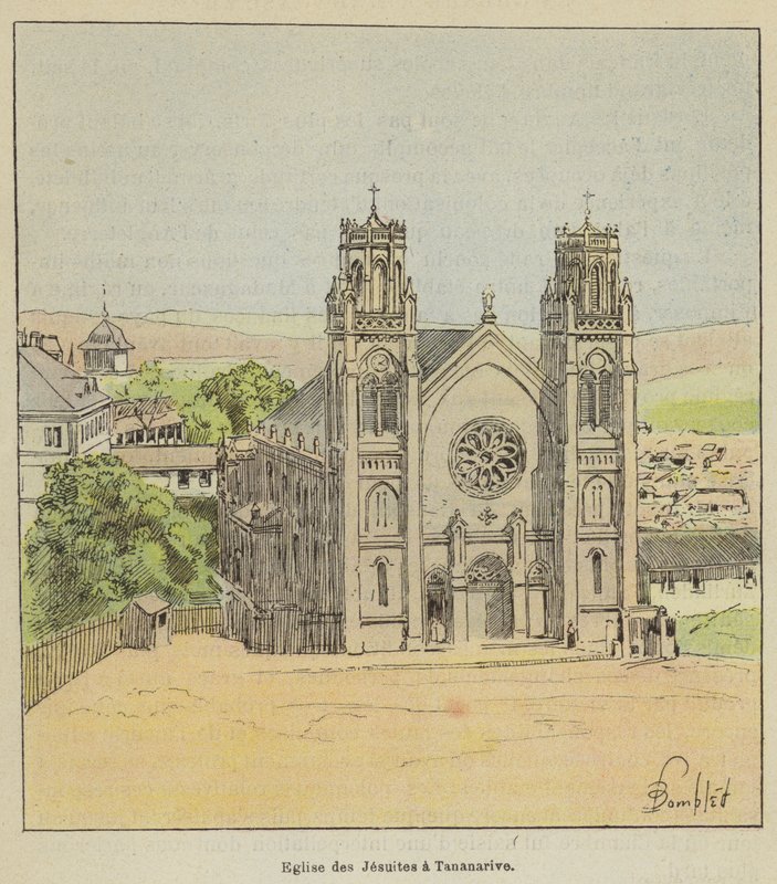 Jesuitkyrkan i Tananarive av after Louis Charles Bombled