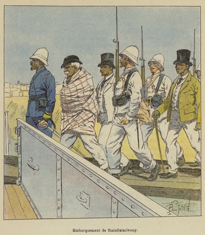 Skeppsbrott av Rainilaiarivony av after Louis Charles Bombled