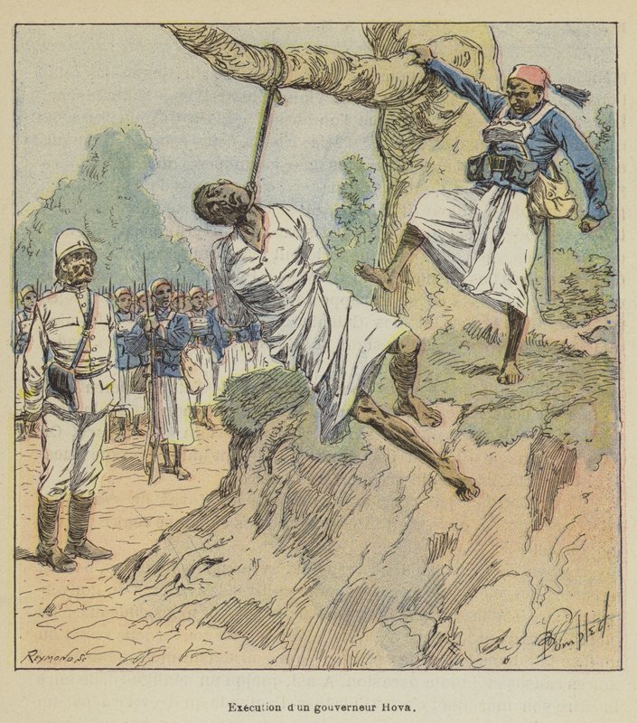 Avrättning av landshövding Hova av after Louis Charles Bombled