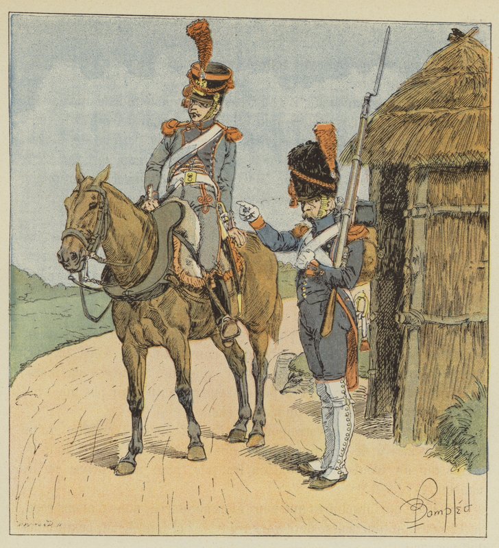 Kejserliga gardet, fotartilleriet och artillerietåg av after Louis Charles Bombled