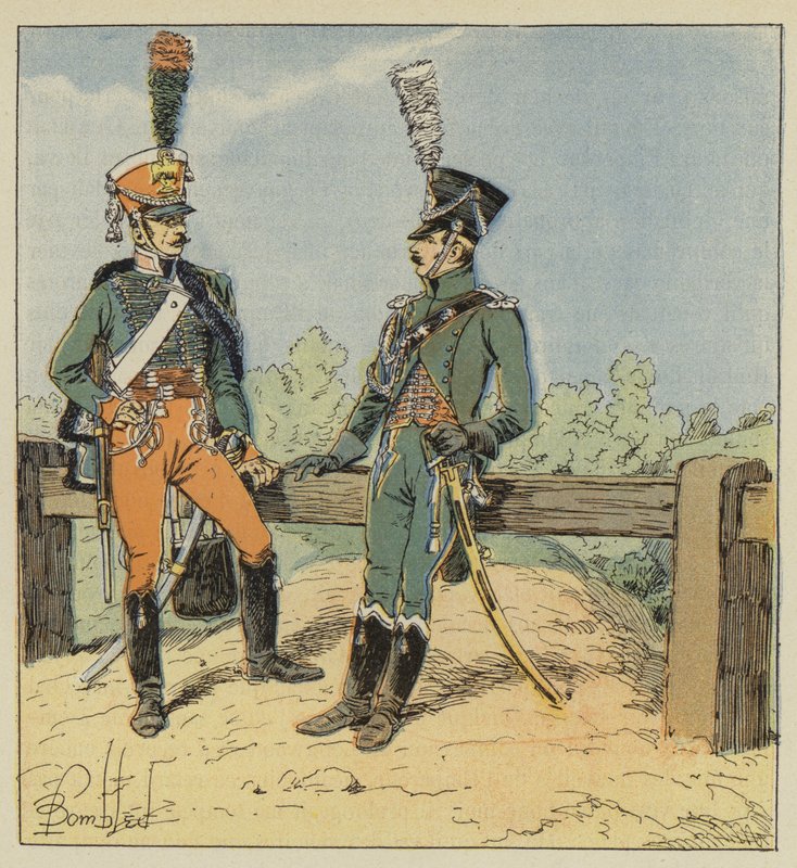 Kejserliga gardet, hedersgardet, 1813-1814, ordnad gendarme, 1806-1807 av after Louis Charles Bombled
