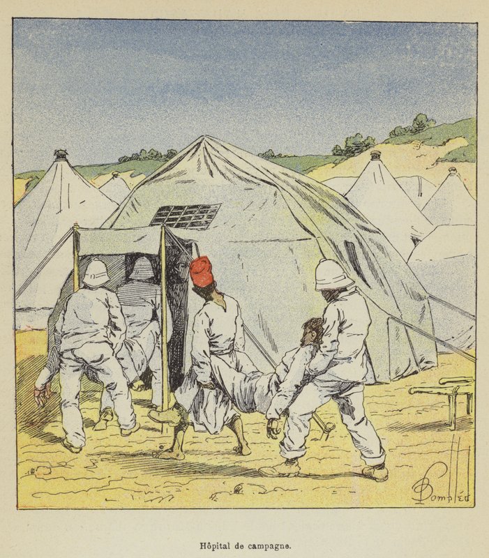 fältsjukhus av after Louis Charles Bombled