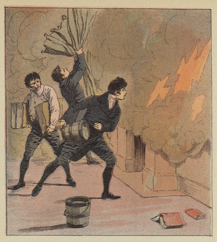 Brand i Longwood av after Louis Charles Bombled