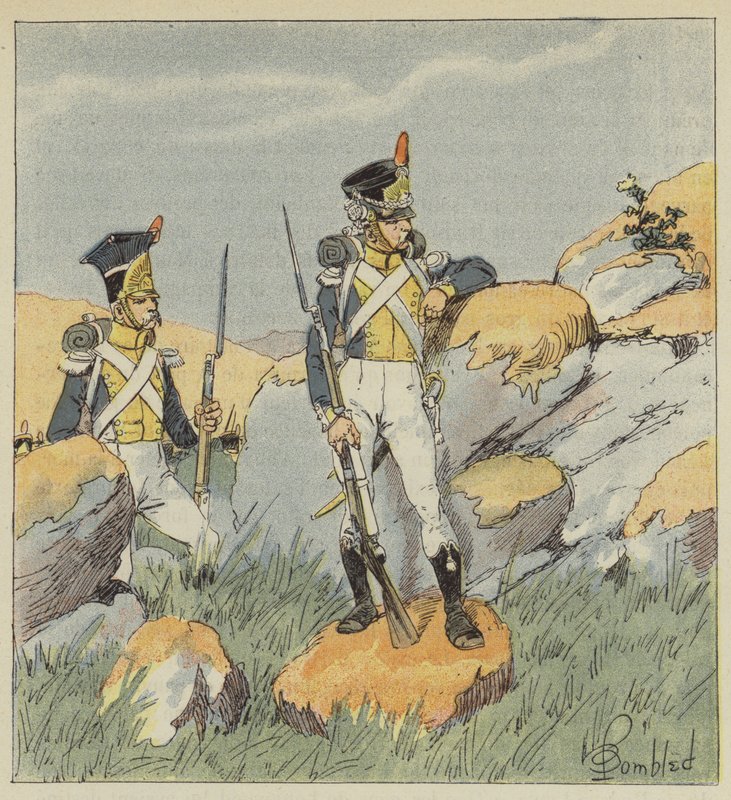 Polskt infanteri, Vistula-regementet, Fusilier och Grenadier av after Louis Charles Bombled