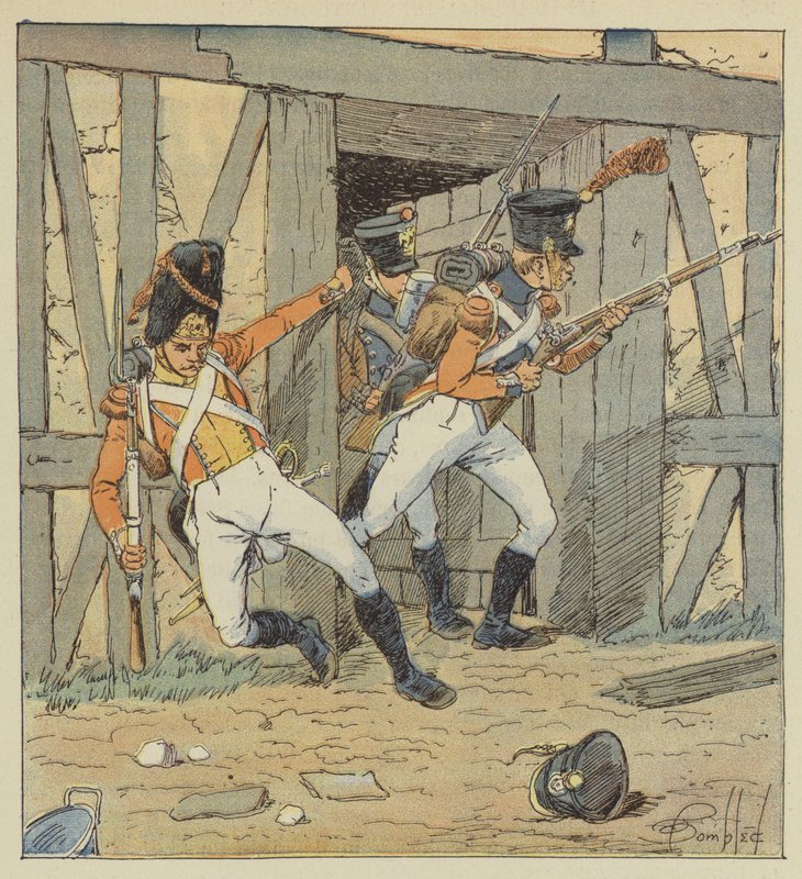 Schweiziskt infanteri, grenadjär vid 1:a regementet, Fusilier från 2:a och 3:e regementet av after Louis Charles Bombled