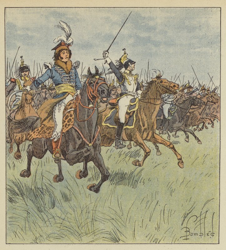 Aldrig, i spetsen för ett kavalleri, såg vi någon så briljant, modigare, mer beslutsam. av after Louis Charles Bombled