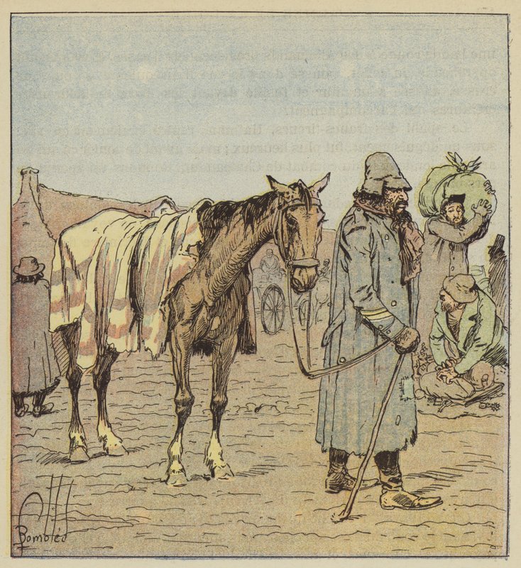 Mercanti-jude som följer med de tyska arméerna, från naturen av after Louis Charles Bombled