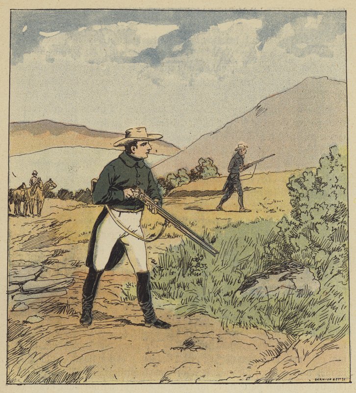 Kejsaren jagar rapphönan av after Louis Charles Bombled