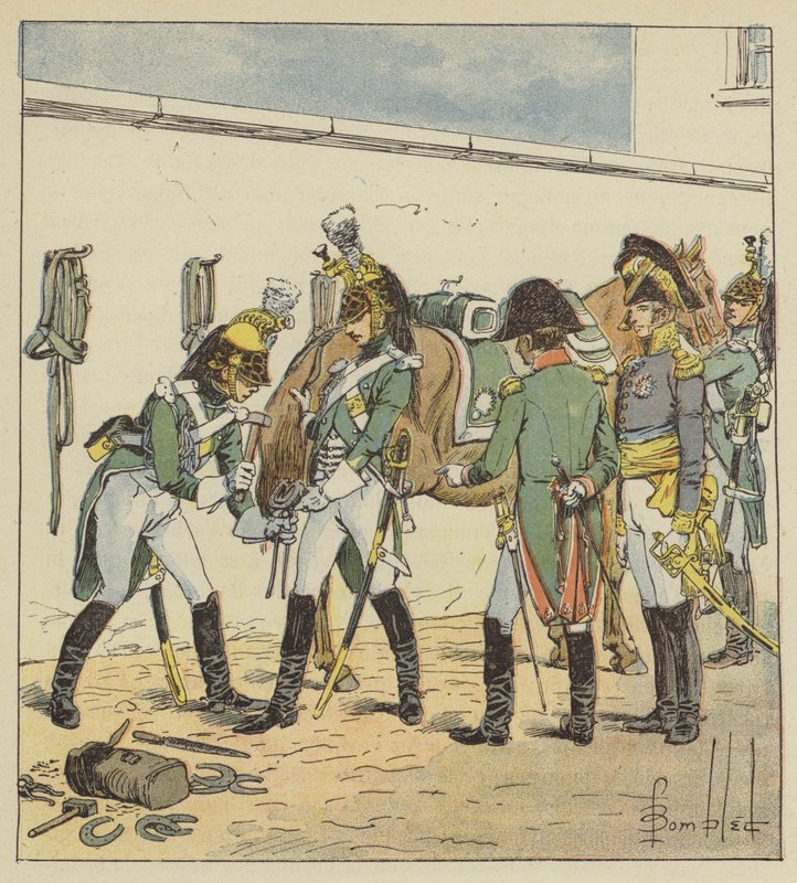 Kejsaren inspekterar skolan i Saint-Germain av after Louis Charles Bombled