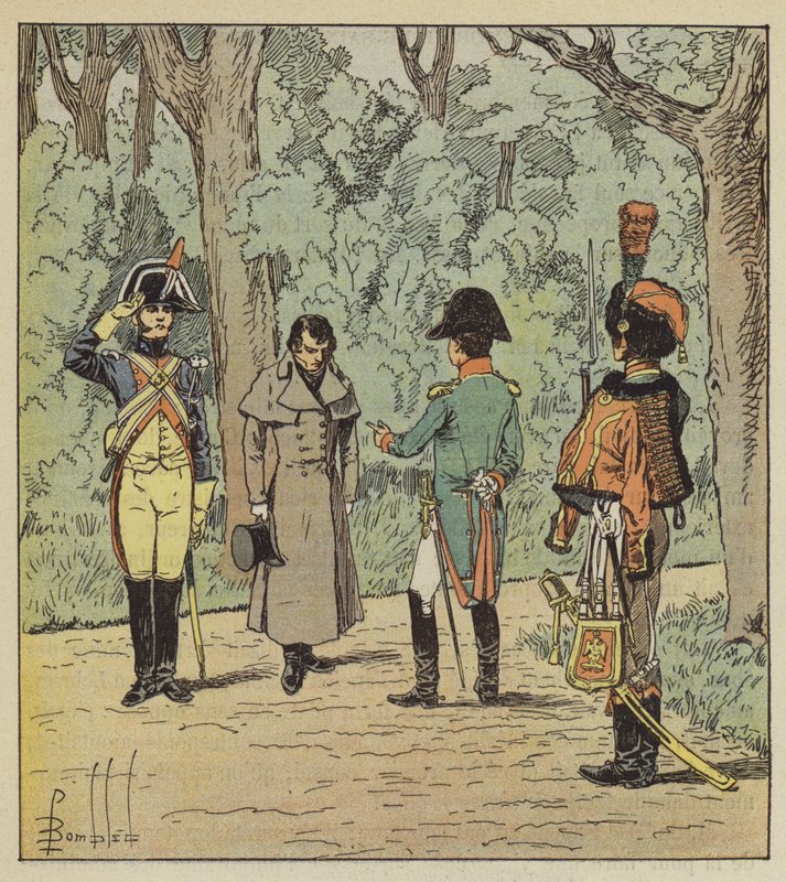 Kejsaren ifrågasätter en spion vid Elysée av after Louis Charles Bombled
