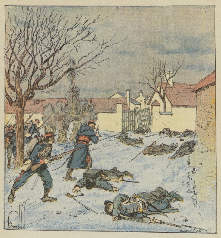 Peytavin-divisionen har attacken mot Poupry av after Louis Charles Bombled