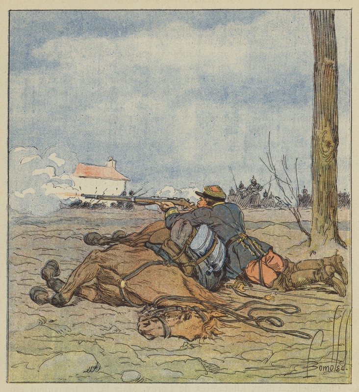Överste Girards död av after Louis Charles Bombled