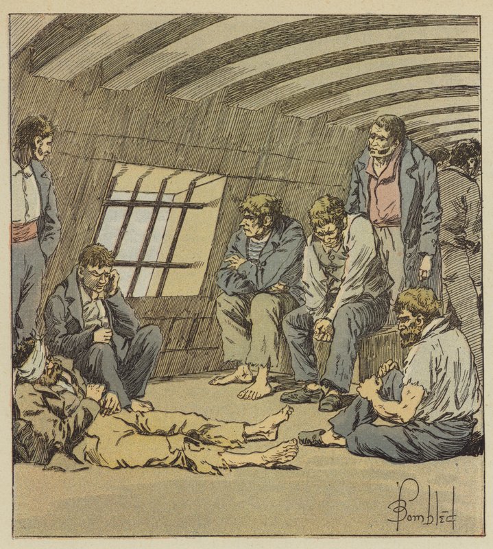 De flesta av våra goda sjömän var fångar i England av after Louis Charles Bombled