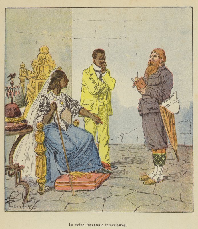 Drottning Ravanalo intervjuad av after Louis Charles Bombled