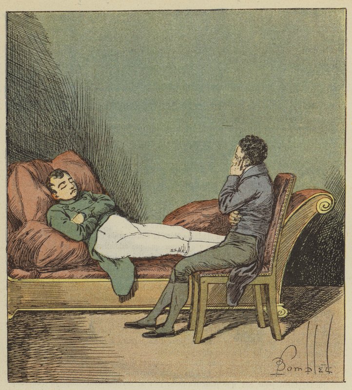Fallen gäller sovande Napoleon av after Louis Charles Bombled