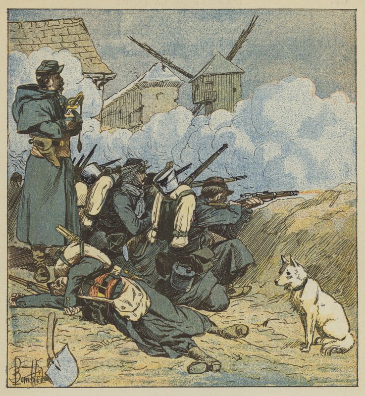 Den 5:e marininfanteribataljonen vid Neuville Mill av after Louis Charles Bombled