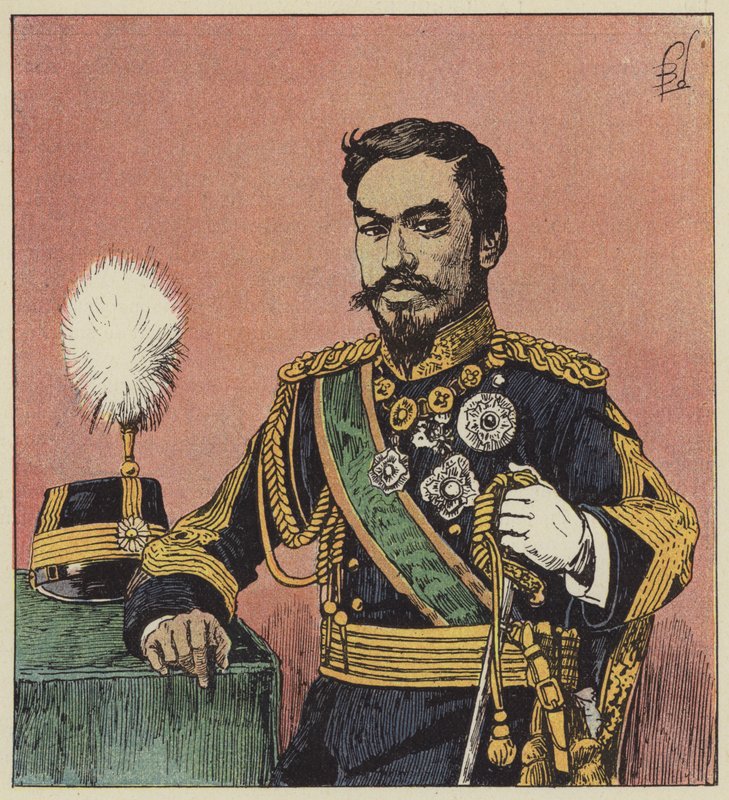 Mikado Mutsu-Hito, kejsare av Japan av after Louis Charles Bombled