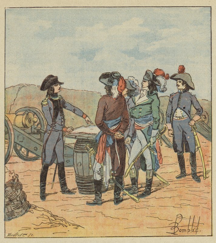 Artillerichefen Bonaparte utvecklar sin plan för representanterna av after Louis Charles Bombled