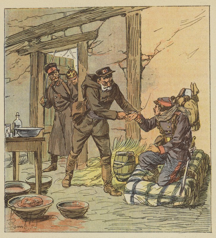 Doktor Libert räddar livet på en mobil från Calvados genom att skada honom av after Louis Charles Bombled