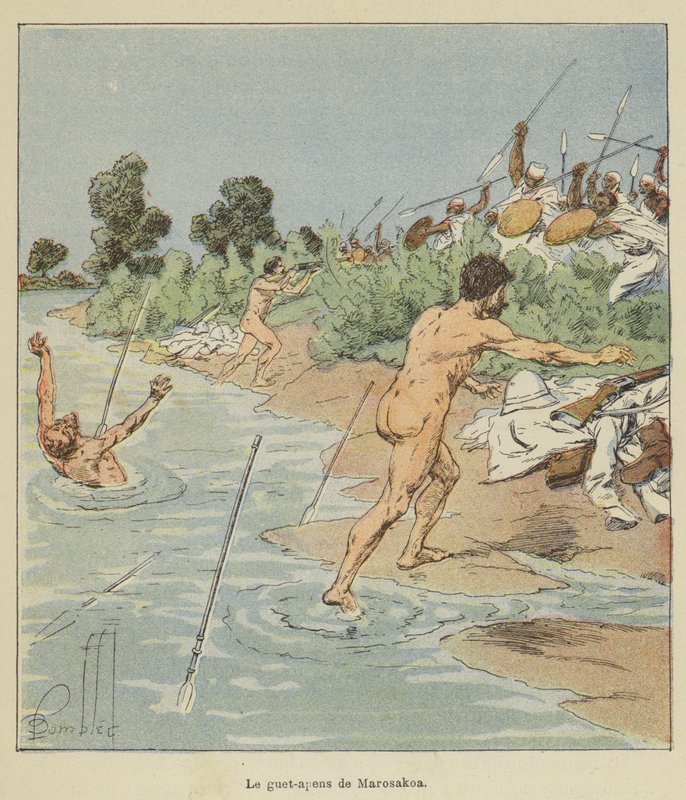 Marosakoas bakhåll av after Louis Charles Bombled