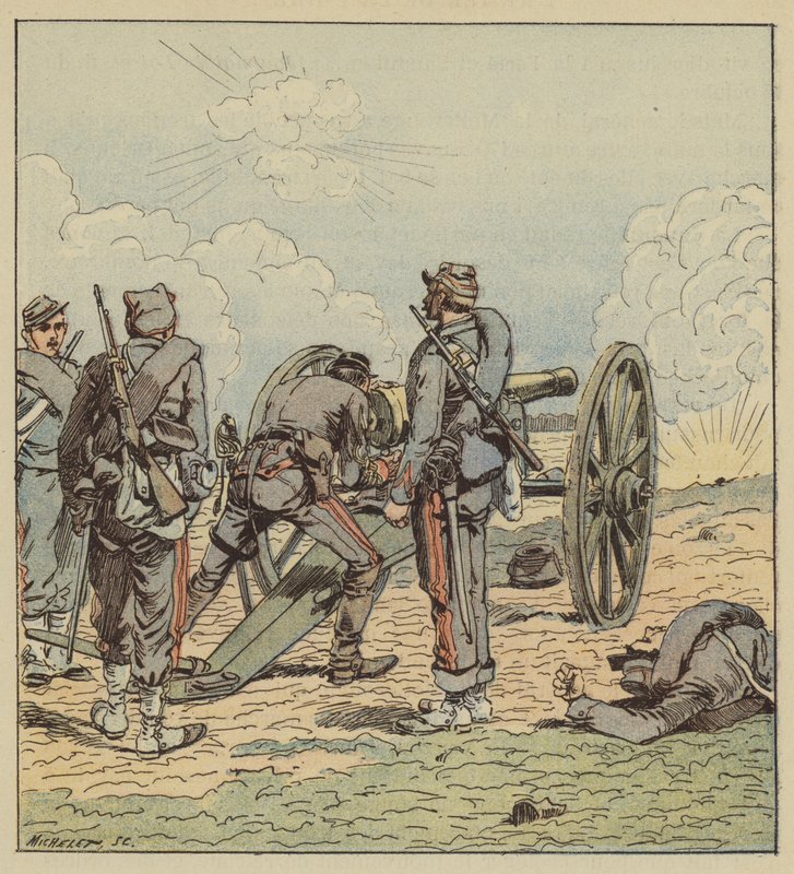Löjtnant Coffinieres de Nordeck pekar själv sina pjäser av after Louis Charles Bombled