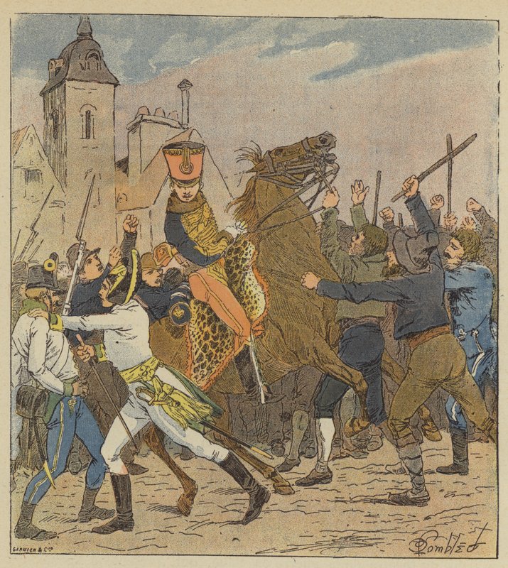 Marskalk Lannes parlamentariker, misshandlad av befolkningen i Wien av after Louis Charles Bombled