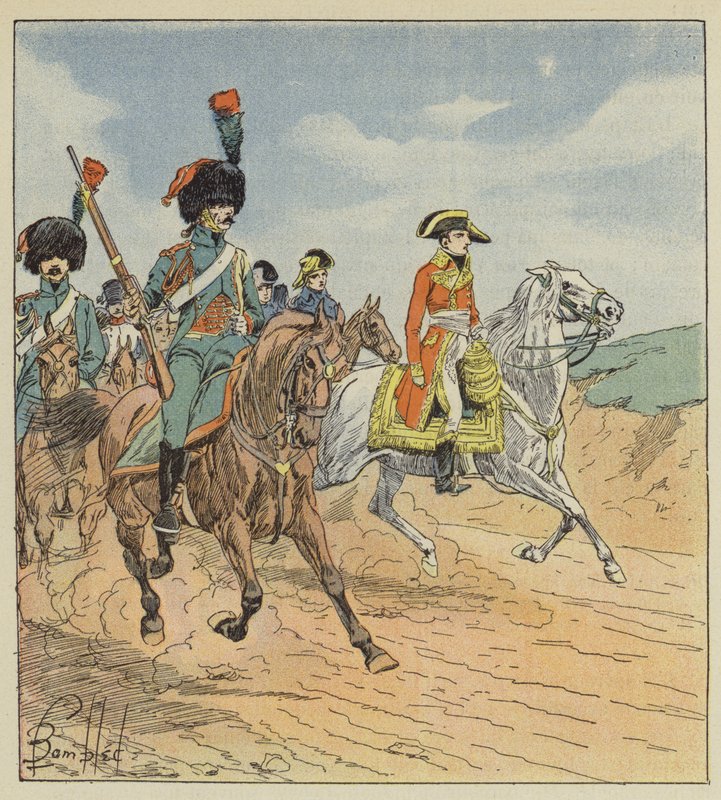 Förste konsuln och de konsulära vakterna jägare, vakter av after Louis Charles Bombled
