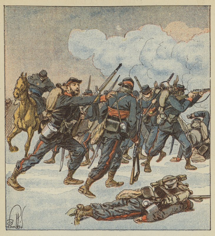 Sergeant Ramus, från Isere-mobilerna, i strid den 7 december av after Louis Charles Bombled