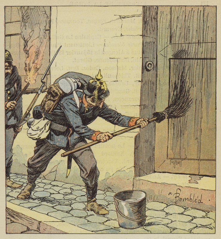 Preussarna satte eld på 193 hus i Chateaudun efter att ha belagt dem med olja av after Louis Charles Bombled