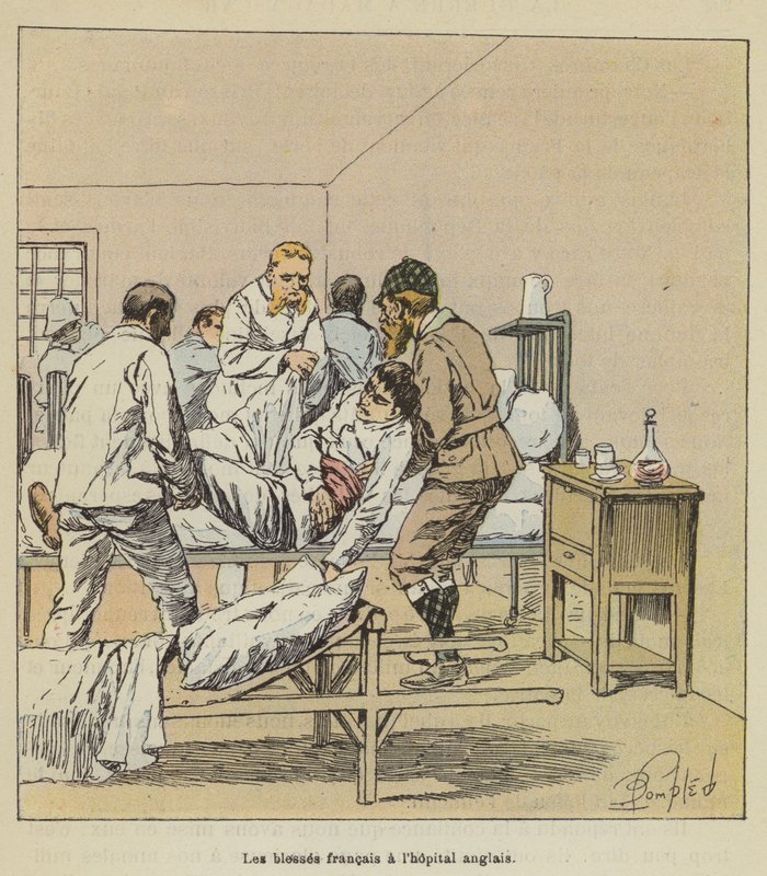 Fransmännen skadade på engelska sjukhuset av after Louis Charles Bombled