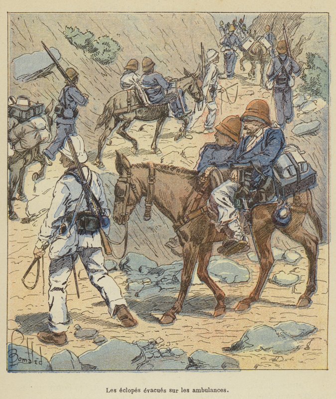De krymplingar evakuerades med ambulanserna av after Louis Charles Bombled