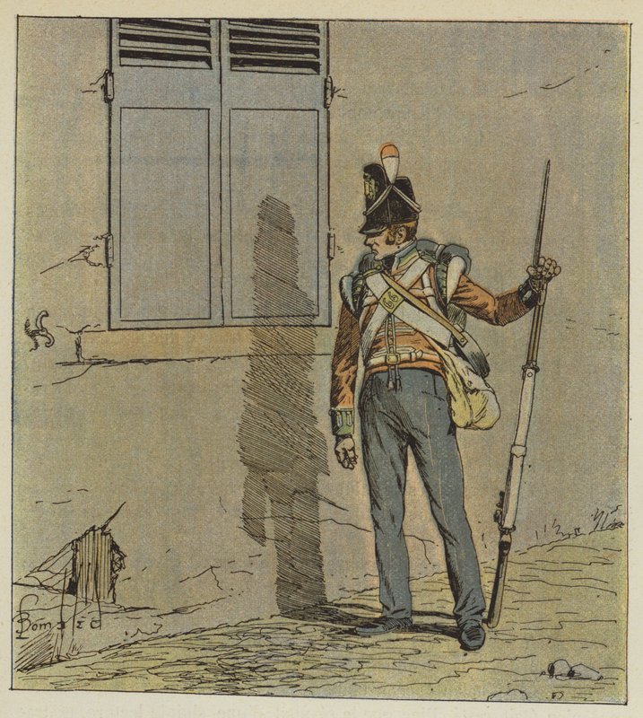 Vaktposterna kommer att postas på natten för att röra huset av after Louis Charles Bombled