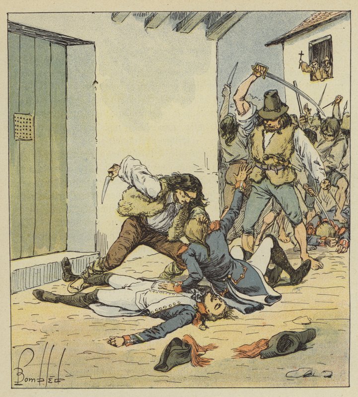 Massaker av fransmännen i Verona av after Louis Charles Bombled