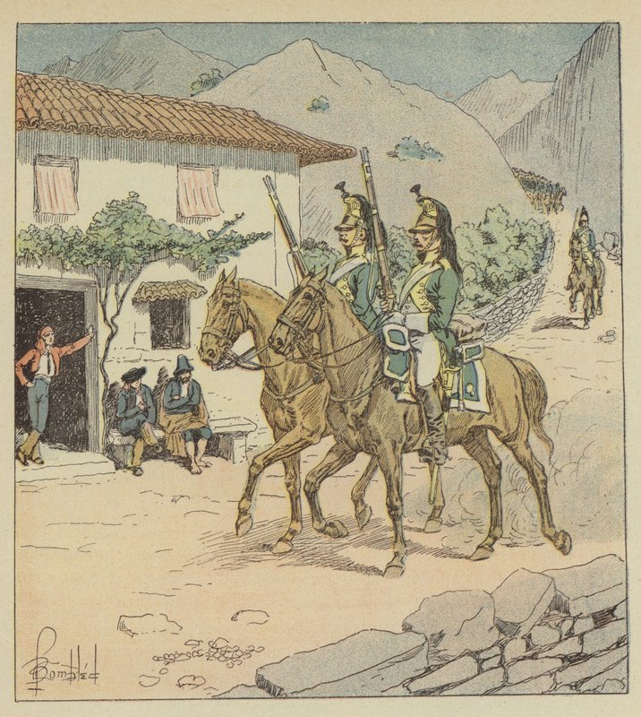 Mina trupper var redan i Spanien av after Louis Charles Bombled