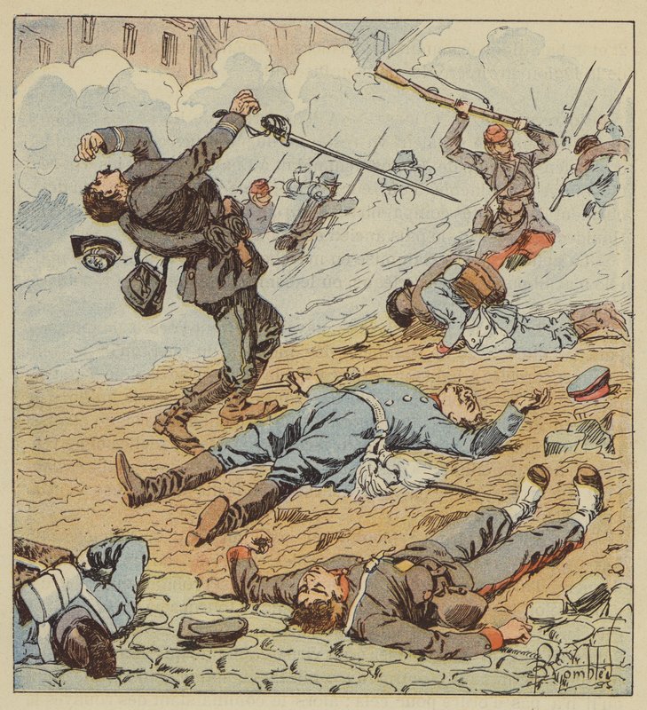 Kapten de Boissieus död i slaget vid Orleans av after Louis Charles Bombled